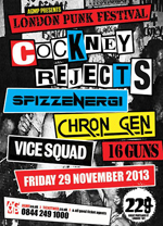 Cockney Rejects - London Punk Festival, 229 Great Portland Street, London 29.11.13